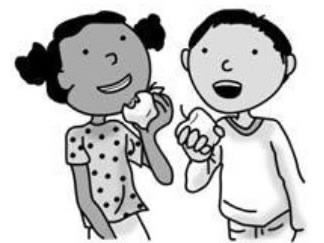 14.They’re eating fruit.
