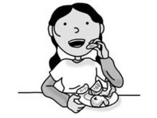 14.They’re eating fruit.