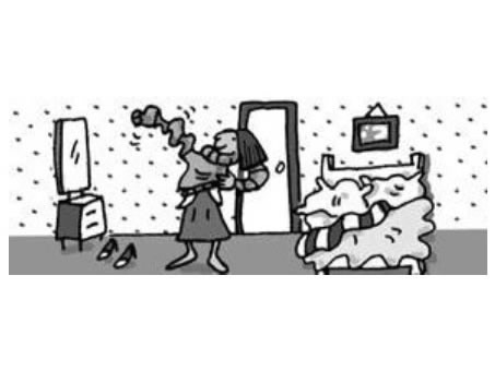 20.She’s getting dressed.