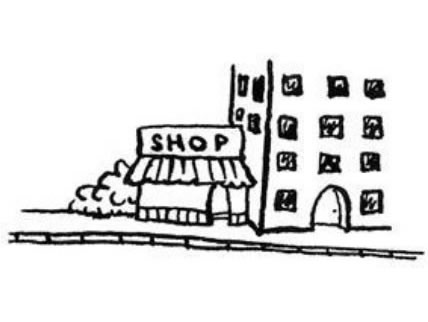 18.There is a shop between the hospital and café.
