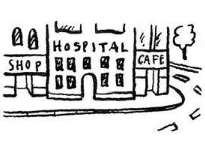 18.There is a shop between the hospital and café.